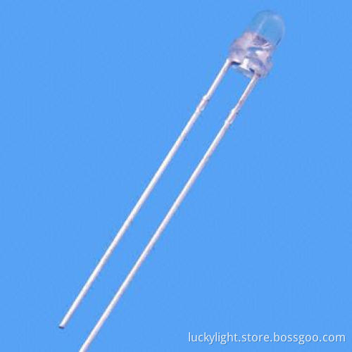 F3 White LED with Water Clear Lens, 30°, Super Bright, Compliant with the RoHS Directive